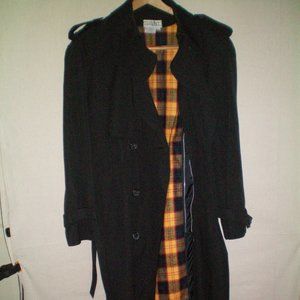 **13/14 Trench Coat Rain Winter Zip Out Lining Bla